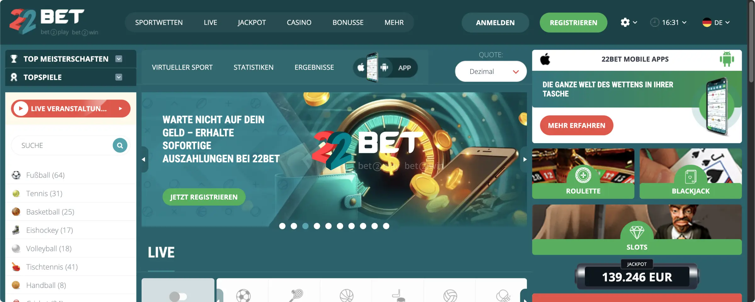 22Bet Sport